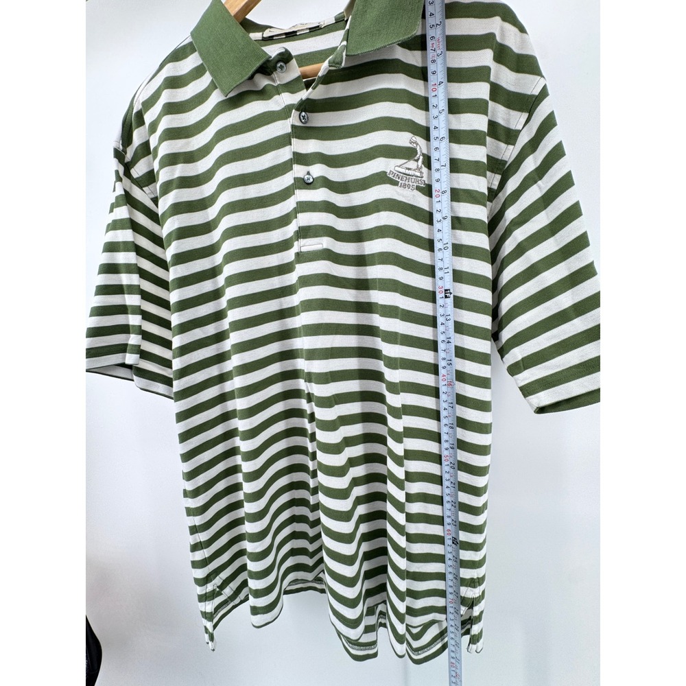 Fairway Greene Pinehurst 1895 Polo Shirt Mens Large Green Striped Golf - Picture 7 of 10